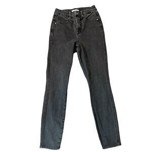 Good American Good Curve Washed Black Gray Skinny Jeans 25